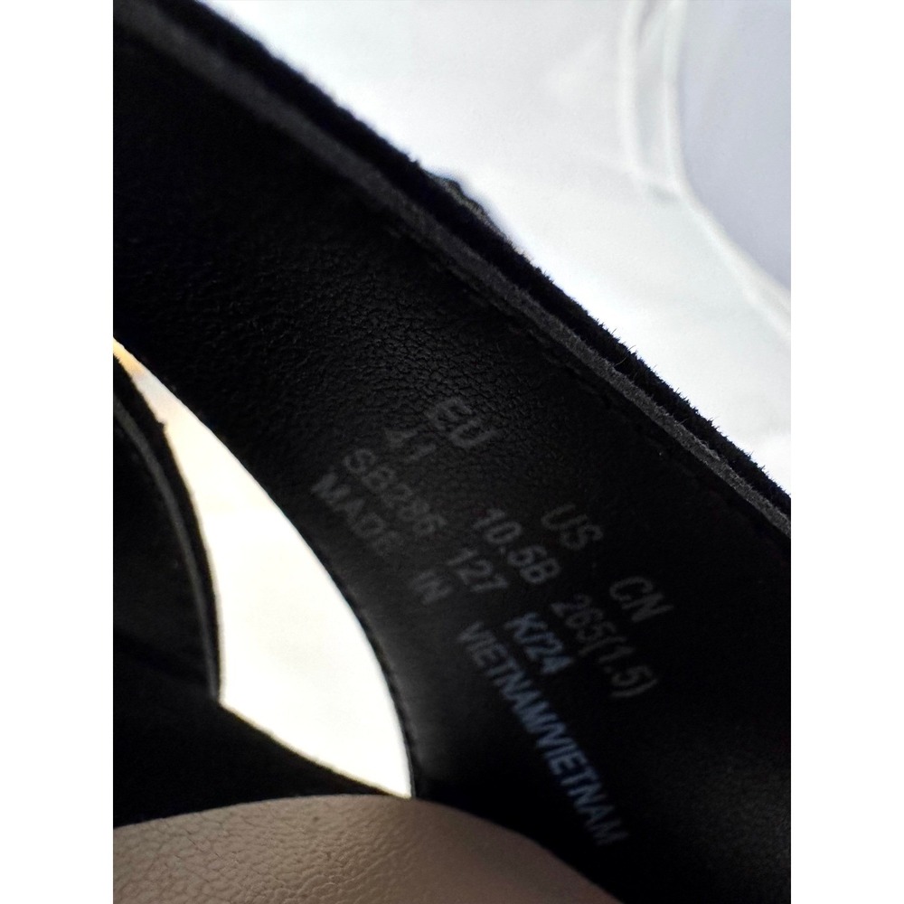 Stuart Weitzman Black Suede Platform Block Heel Sandals 10.5B SB286 - Picture 10 of 11